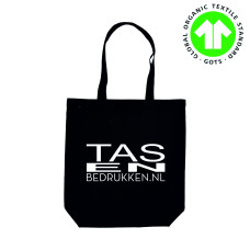 Katoenen Tas met bodem incl. opdruk met GOTS-certificering